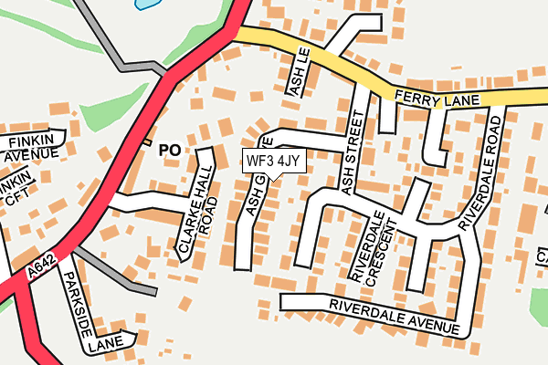 WF3 4JY map - OS OpenMap – Local (Ordnance Survey)