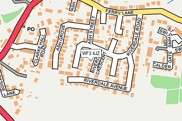 WF3 4JZ map - OS OpenMap – Local (Ordnance Survey)