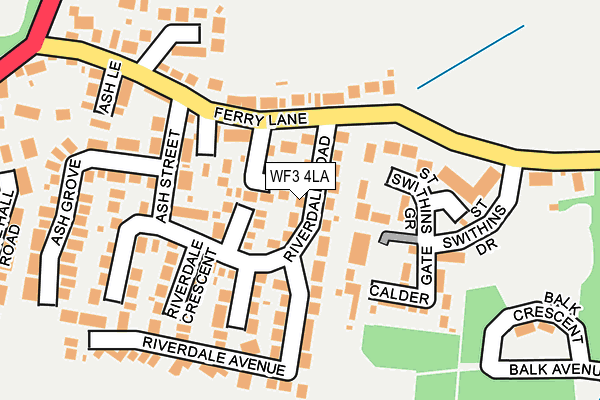 WF3 4LA map - OS OpenMap – Local (Ordnance Survey)