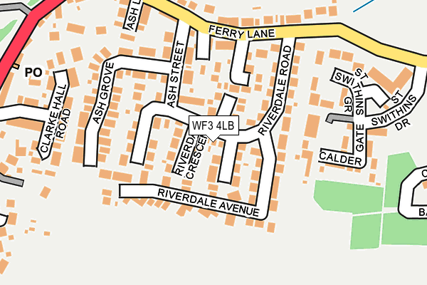 WF3 4LB map - OS OpenMap – Local (Ordnance Survey)