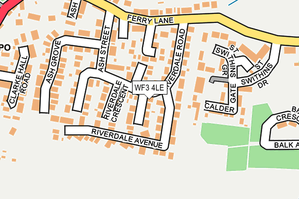 WF3 4LE map - OS OpenMap – Local (Ordnance Survey)