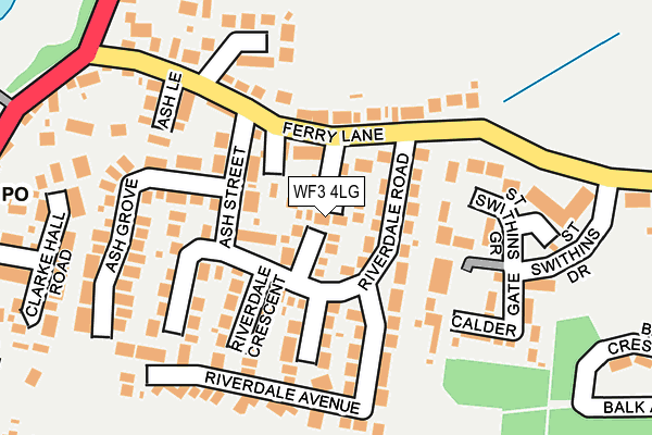 WF3 4LG map - OS OpenMap – Local (Ordnance Survey)
