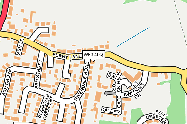 WF3 4LQ map - OS OpenMap – Local (Ordnance Survey)