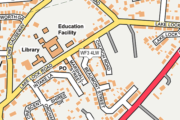 WF3 4LW map - OS OpenMap – Local (Ordnance Survey)