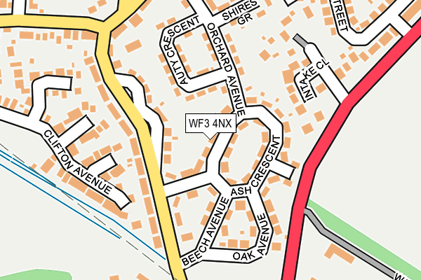 WF3 4NX map - OS OpenMap – Local (Ordnance Survey)