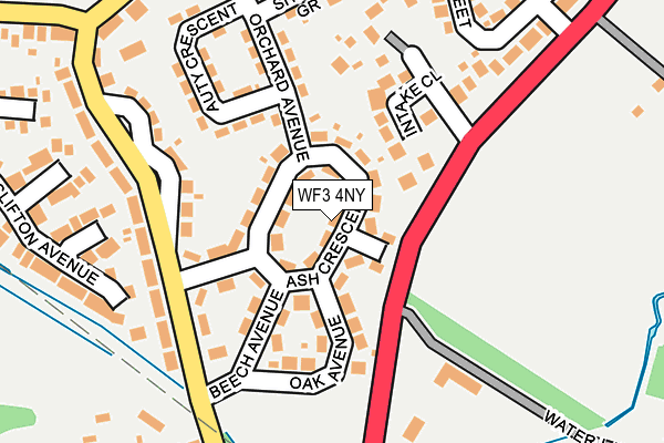 WF3 4NY map - OS OpenMap – Local (Ordnance Survey)