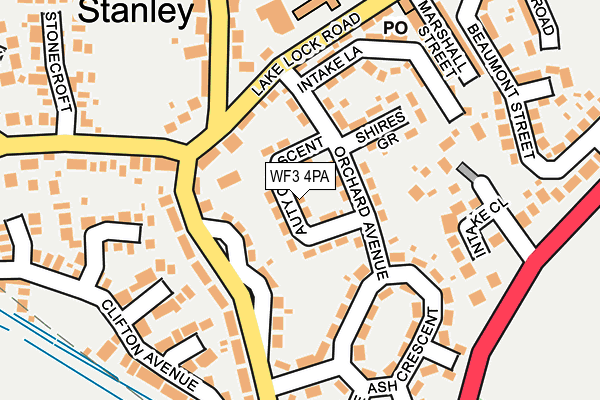 WF3 4PA map - OS OpenMap – Local (Ordnance Survey)