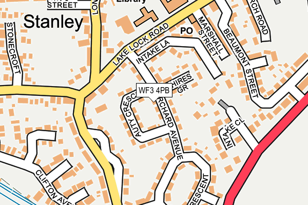 WF3 4PB map - OS OpenMap – Local (Ordnance Survey)