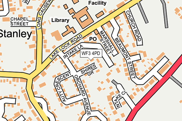 WF3 4PD map - OS OpenMap – Local (Ordnance Survey)