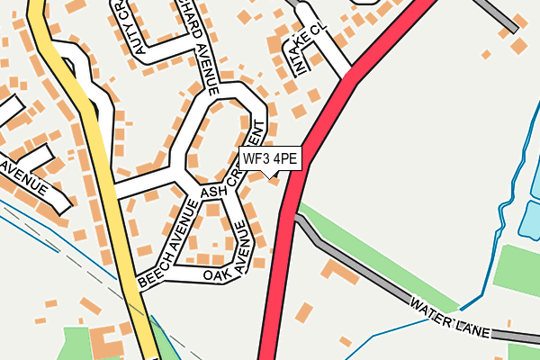 WF3 4PE map - OS OpenMap – Local (Ordnance Survey)