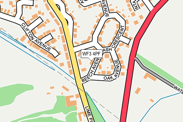 WF3 4PF map - OS OpenMap – Local (Ordnance Survey)