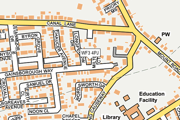 WF3 4PJ map - OS OpenMap – Local (Ordnance Survey)