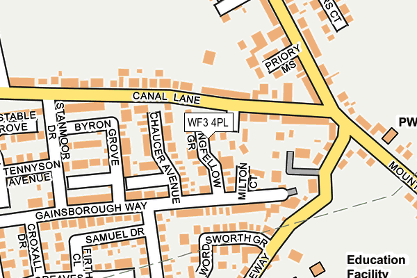 WF3 4PL map - OS OpenMap – Local (Ordnance Survey)