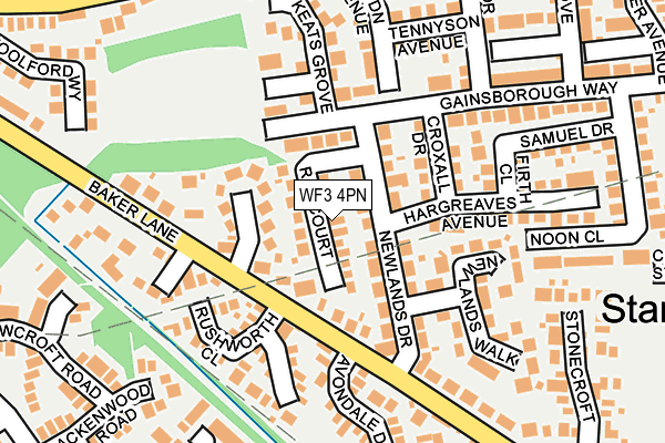 WF3 4PN map - OS OpenMap – Local (Ordnance Survey)