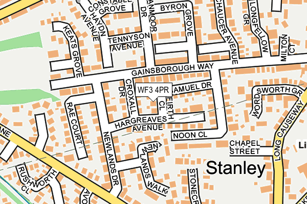 WF3 4PR map - OS OpenMap – Local (Ordnance Survey)