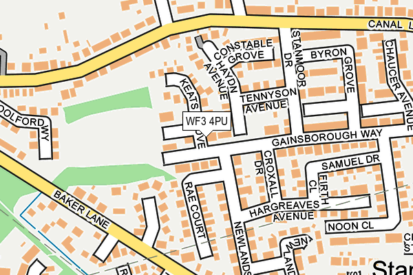 WF3 4PU map - OS OpenMap – Local (Ordnance Survey)