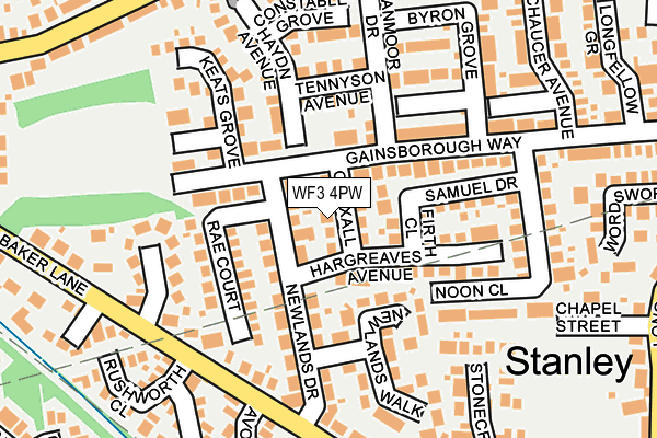WF3 4PW map - OS OpenMap – Local (Ordnance Survey)