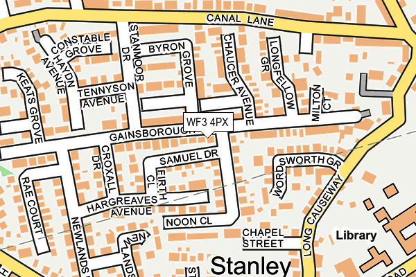 WF3 4PX map - OS OpenMap – Local (Ordnance Survey)