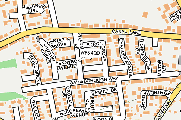 WF3 4QD map - OS OpenMap – Local (Ordnance Survey)