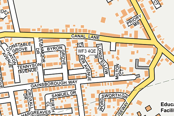 WF3 4QE map - OS OpenMap – Local (Ordnance Survey)