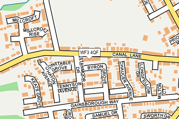 WF3 4QF map - OS OpenMap – Local (Ordnance Survey)