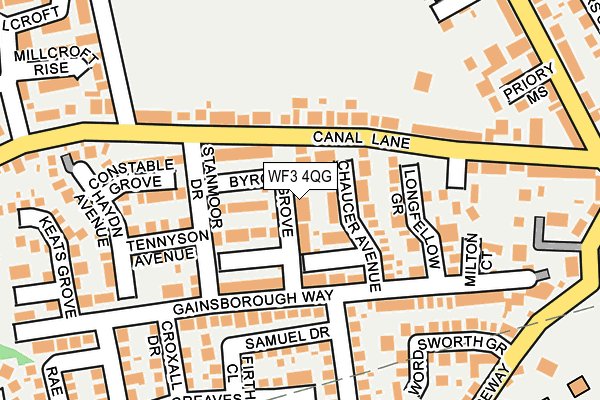 WF3 4QG map - OS OpenMap – Local (Ordnance Survey)