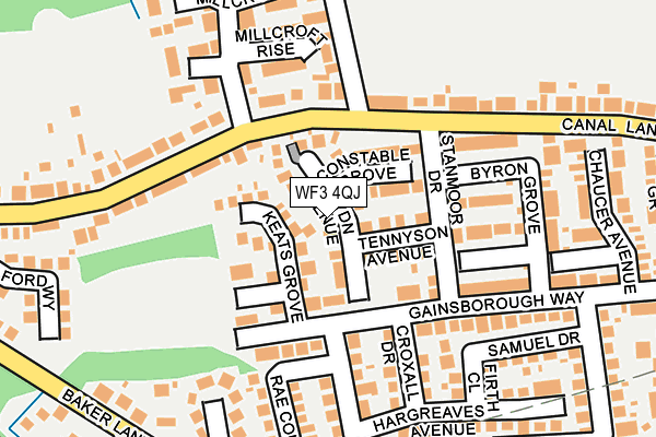 WF3 4QJ map - OS OpenMap – Local (Ordnance Survey)