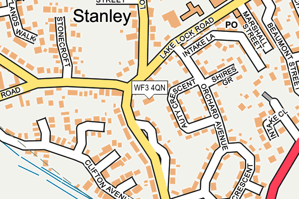 WF3 4QN map - OS OpenMap – Local (Ordnance Survey)
