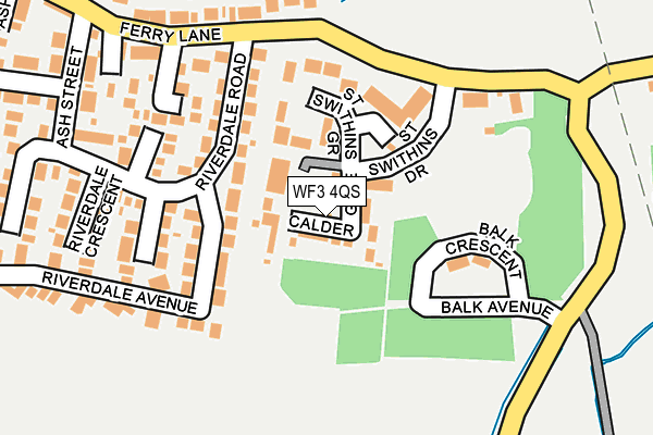 WF3 4QS map - OS OpenMap – Local (Ordnance Survey)