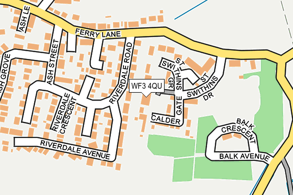 WF3 4QU map - OS OpenMap – Local (Ordnance Survey)