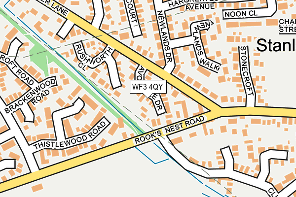 WF3 4QY map - OS OpenMap – Local (Ordnance Survey)