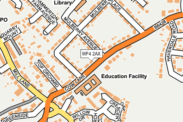 WF4 2AX map - OS OpenMap – Local (Ordnance Survey)