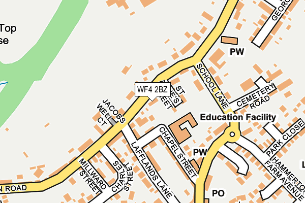 WF4 2BZ map - OS OpenMap – Local (Ordnance Survey)