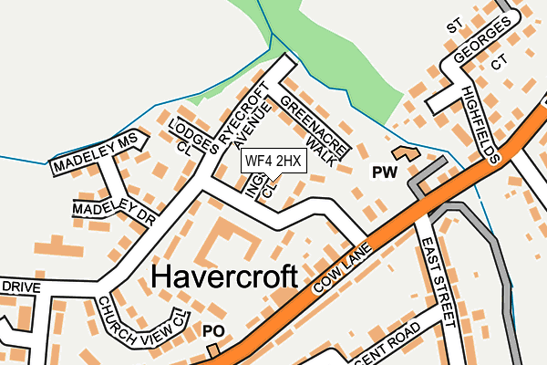 WF4 2HX map - OS OpenMap – Local (Ordnance Survey)