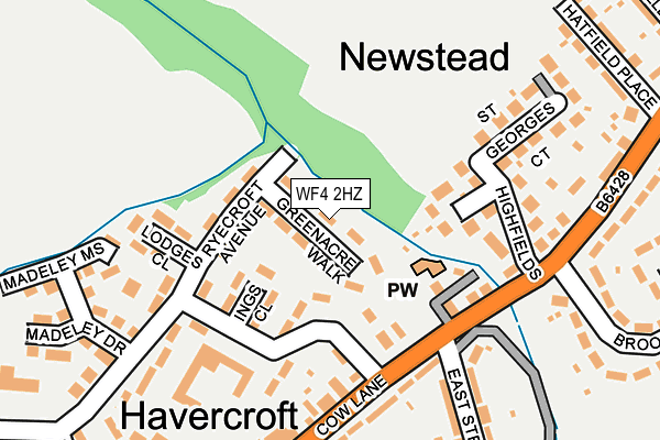 WF4 2HZ map - OS OpenMap – Local (Ordnance Survey)