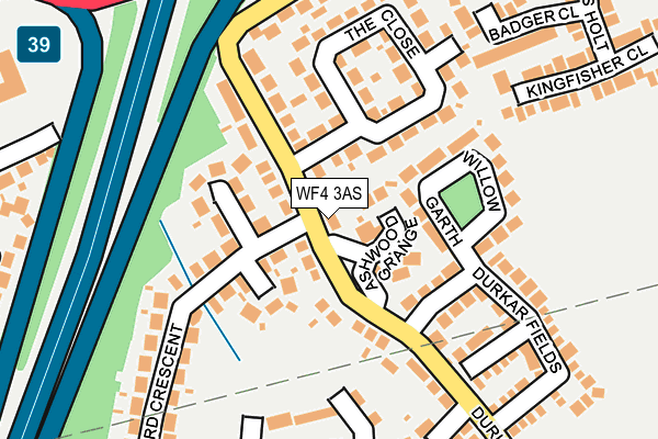 WF4 3AS map - OS OpenMap – Local (Ordnance Survey)