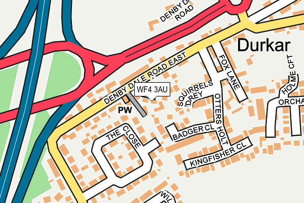 WF4 3AU map - OS OpenMap – Local (Ordnance Survey)