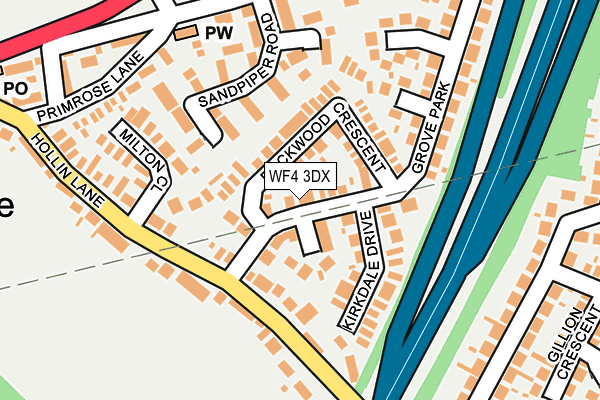 WF4 3DX map - OS OpenMap – Local (Ordnance Survey)