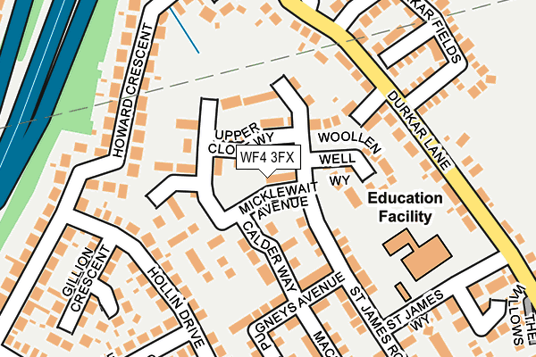 WF4 3FX map - OS OpenMap – Local (Ordnance Survey)