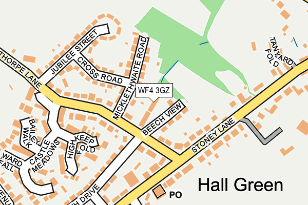 WF4 3GZ map - OS OpenMap – Local (Ordnance Survey)