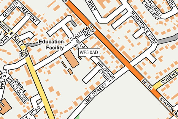 WF5 0AD map - OS OpenMap – Local (Ordnance Survey)