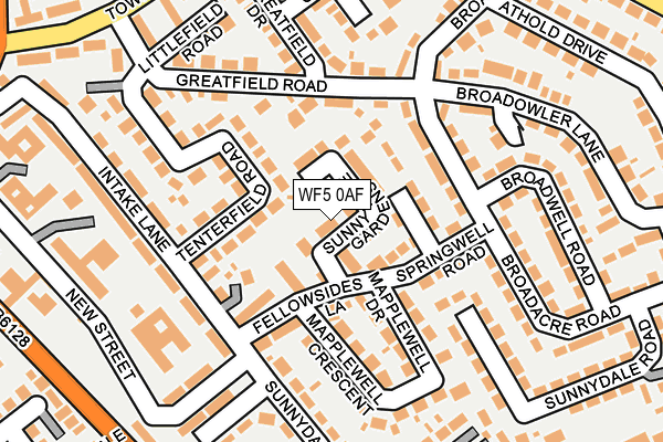 WF5 0AF map - OS OpenMap – Local (Ordnance Survey)