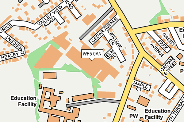 WF5 0AN map - OS OpenMap – Local (Ordnance Survey)