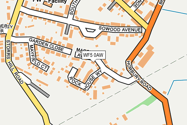 WF5 0AW map - OS OpenMap – Local (Ordnance Survey)