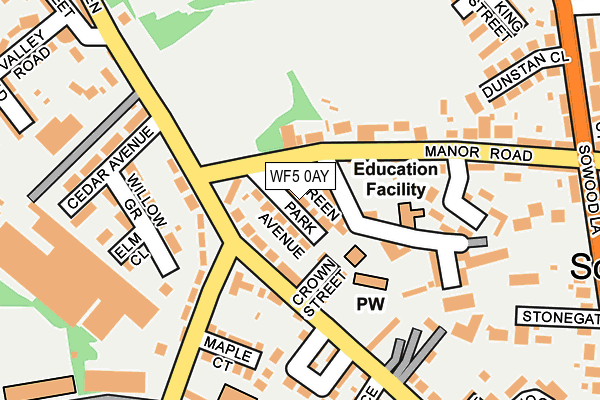WF5 0AY map - OS OpenMap – Local (Ordnance Survey)