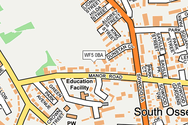 WF5 0BA map - OS OpenMap – Local (Ordnance Survey)