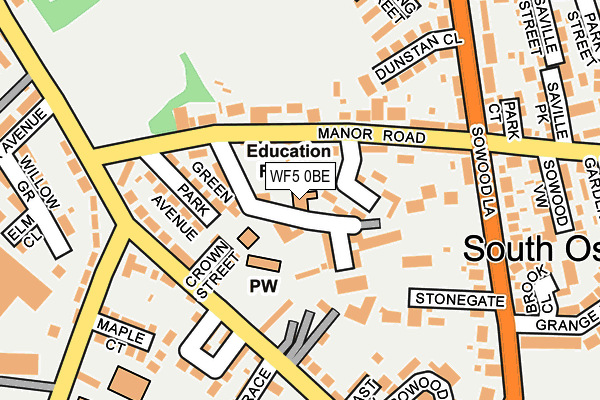 WF5 0BE map - OS OpenMap – Local (Ordnance Survey)