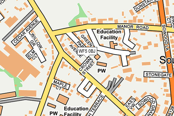 WF5 0BJ map - OS OpenMap – Local (Ordnance Survey)