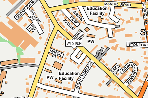 WF5 0BN map - OS OpenMap – Local (Ordnance Survey)