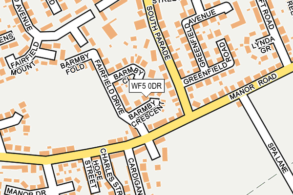 WF5 0DR map - OS OpenMap – Local (Ordnance Survey)